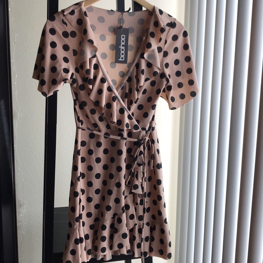 Super cute wrap ruffle dress
